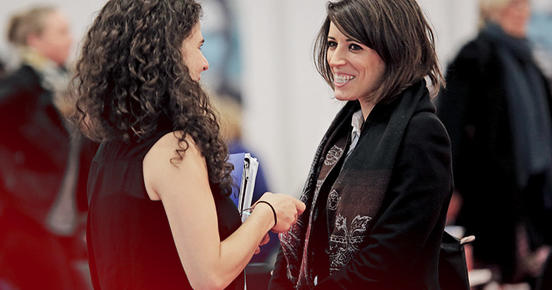 Two laughing women