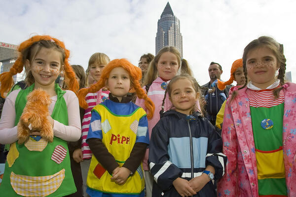 Dress-up day for children to honour Astrid Lindgren’s 100th birthday, who created the famous character Pippi Longstocking