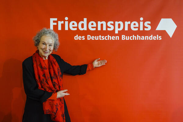 Press conference with Canadian writer and Peace Prize winner Margaret Atwood