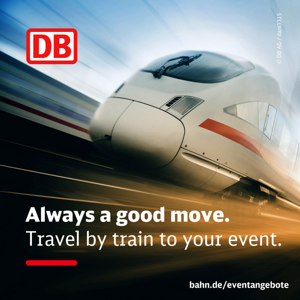 Train of the Deutsche Bundesbahn in order to travel to the event