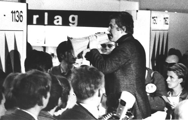 German-French student Daniel Cohn-Bendit, who became known through his participation in French student riots, at a protest