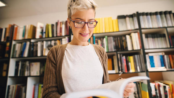 Buying books in a bookstore