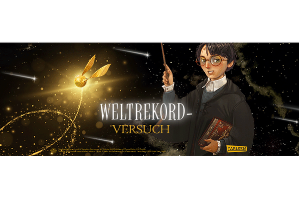 Banner für den Weltrekordversuch zu Harry Potter