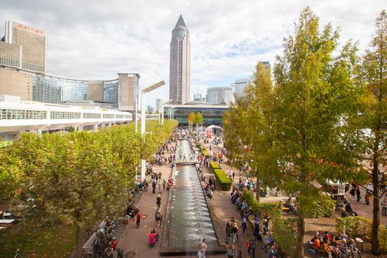 Skyline bei der Frankfurter Buchmesse